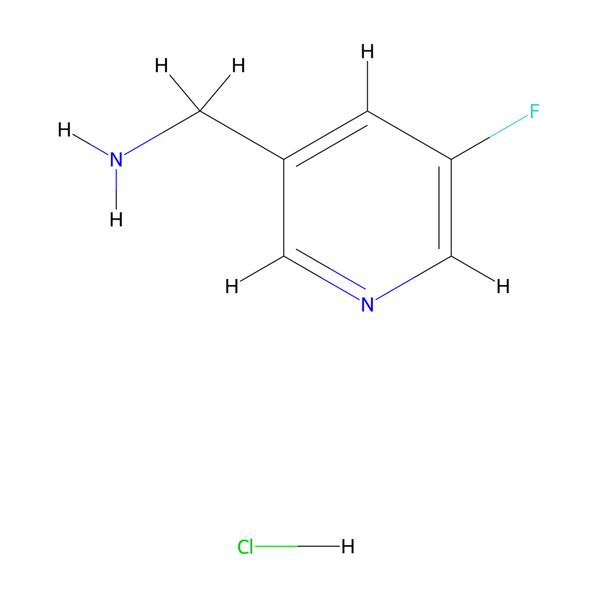(5-Fluoropyridin-3-yl)methanamine hydrochloride molecular structure, CAS 864263-69-4