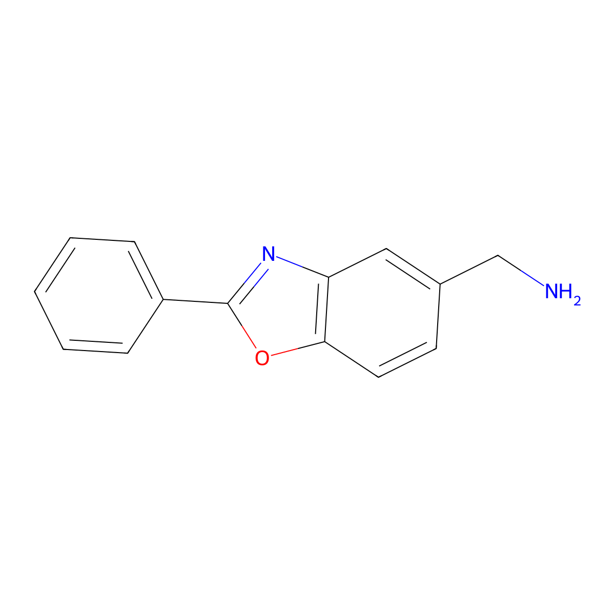 (2-Phenylbenzo[d]oxazol-5-yl)methanamine molecular structure, CAS 864264-01-7