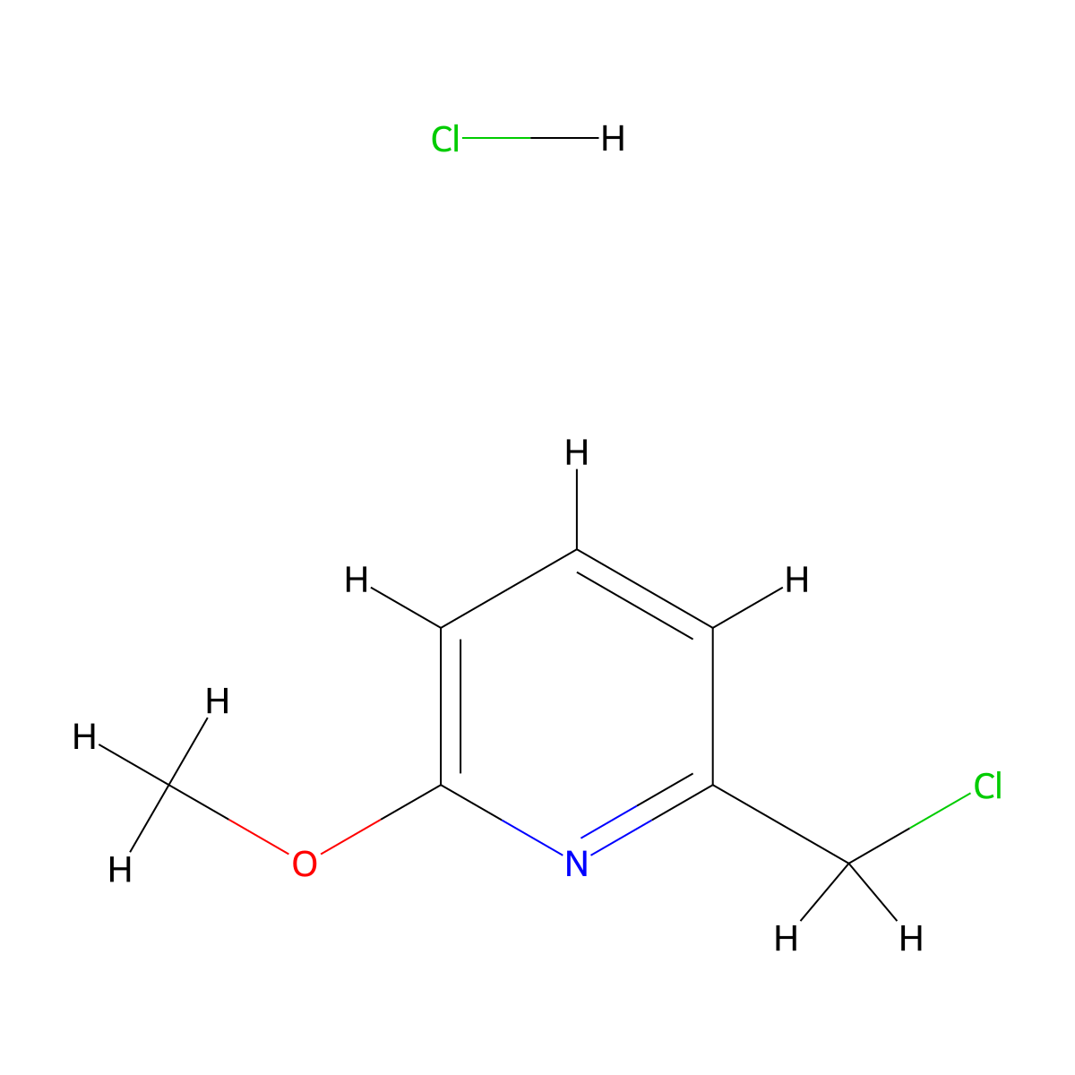 2-(Chloromethyl)-6-methoxypyridine hydrochloride molecular structure, CAS 864264-99-3