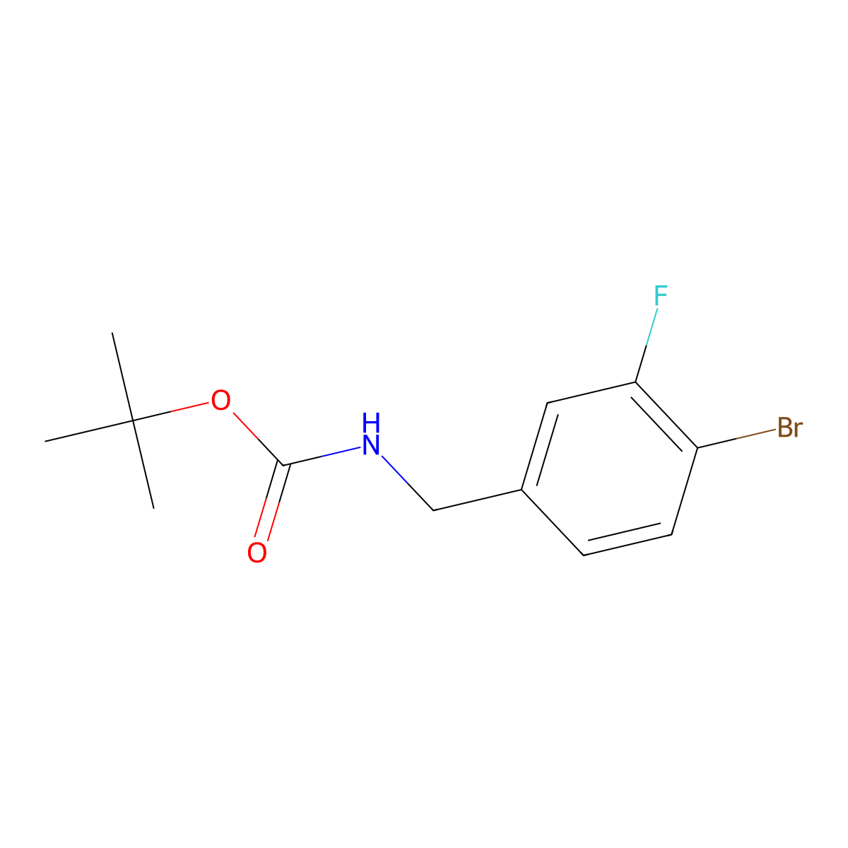tert-Butyl (4-bromo-3-fluorobenzyl)carbamate molecular structure, CAS 864265-97-4