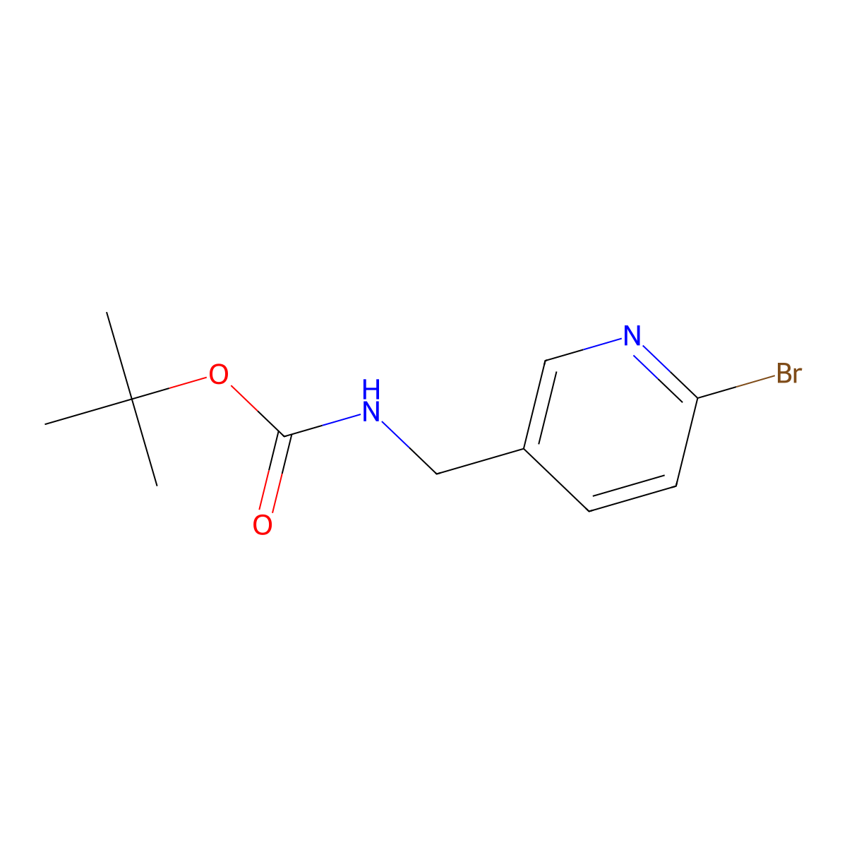 tert-Butyl ((6-bromopyridin-3-yl)methyl)carbamate molecular structure, CAS 864266-29-5