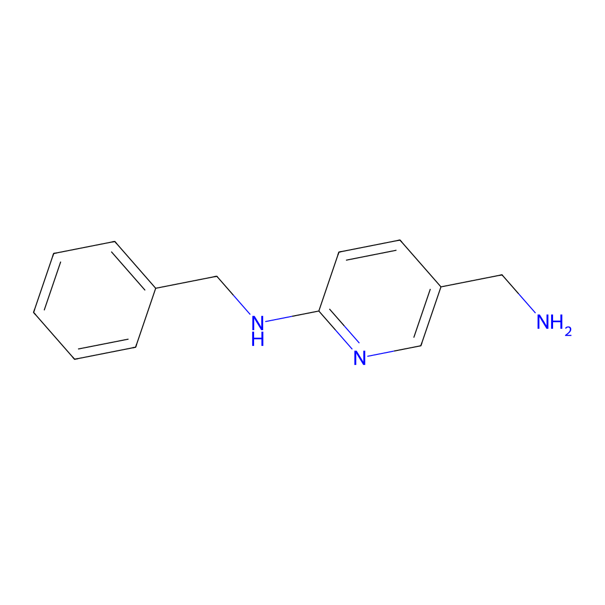 5-(aminomethyl)-N-benzylpyridin-2-amine molecular structure, CAS 864266-49-9