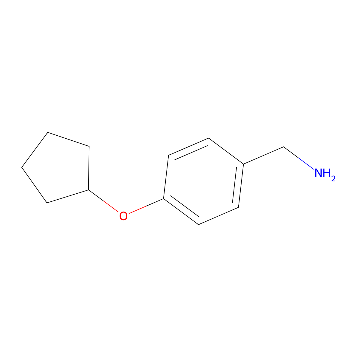 [4-(Cyclopentyloxy)phenyl]methanamine molecular structure, CAS 864266-60-4