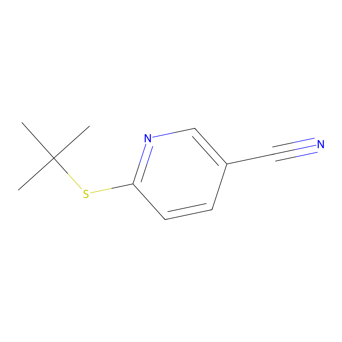 6-(Tert-butylsulfanyl)pyridine-3-carbonitrile molecular structure, CAS 864266-67-1