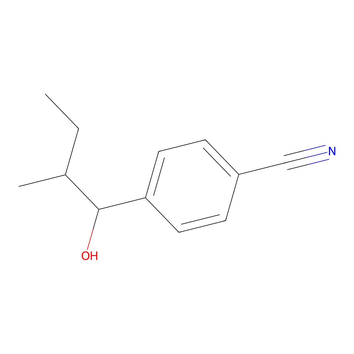 4-(1-Hydroxy-2-methylbutyl)benzonitrile molecular structure, CAS 864266-91-1