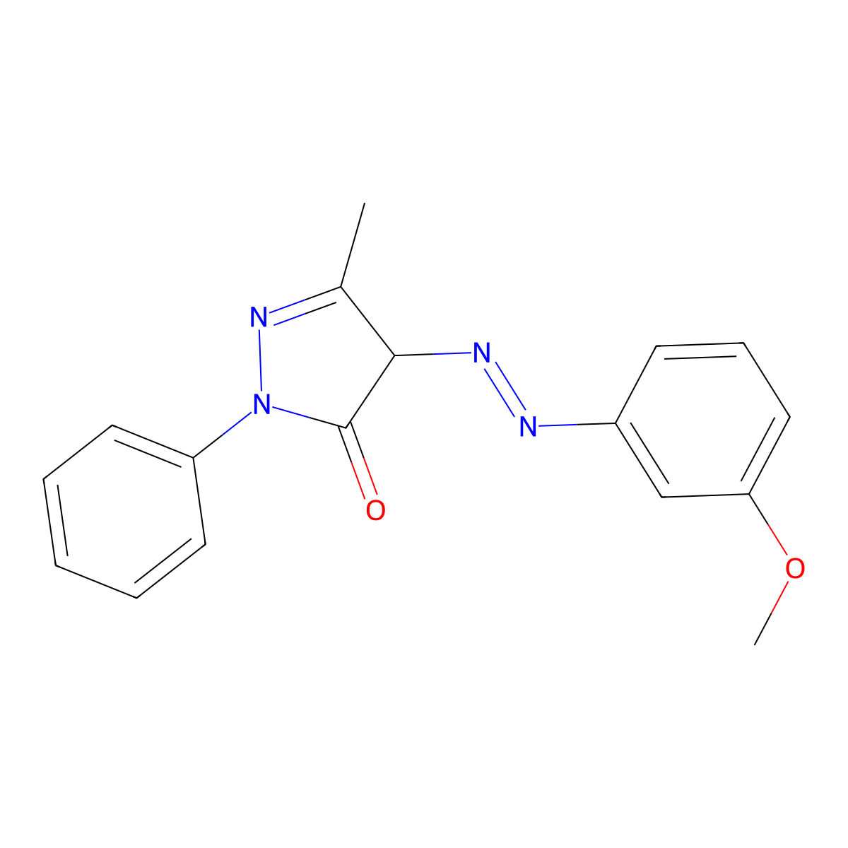 2,4-Dihydro-4-((3-methoxyphenyl)azo)-5-methyl-2-phenyl-3H-pyrazol-3-one molecular structure, CAS 86427-68-1