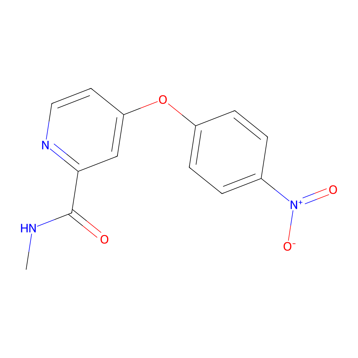 N-methyl-4-(4-nitrophenoxy)picolinamide molecular structure, CAS 864272-34-4