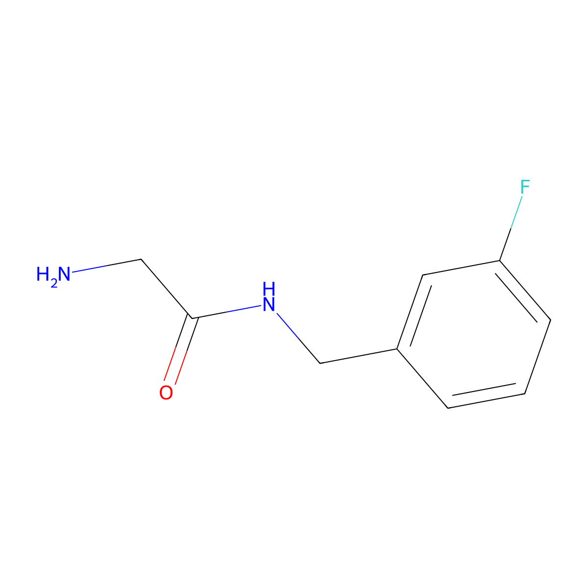 2-Amino-N-(3-fluoro-benzyl)-acetamide molecular structure, CAS 864273-31-4