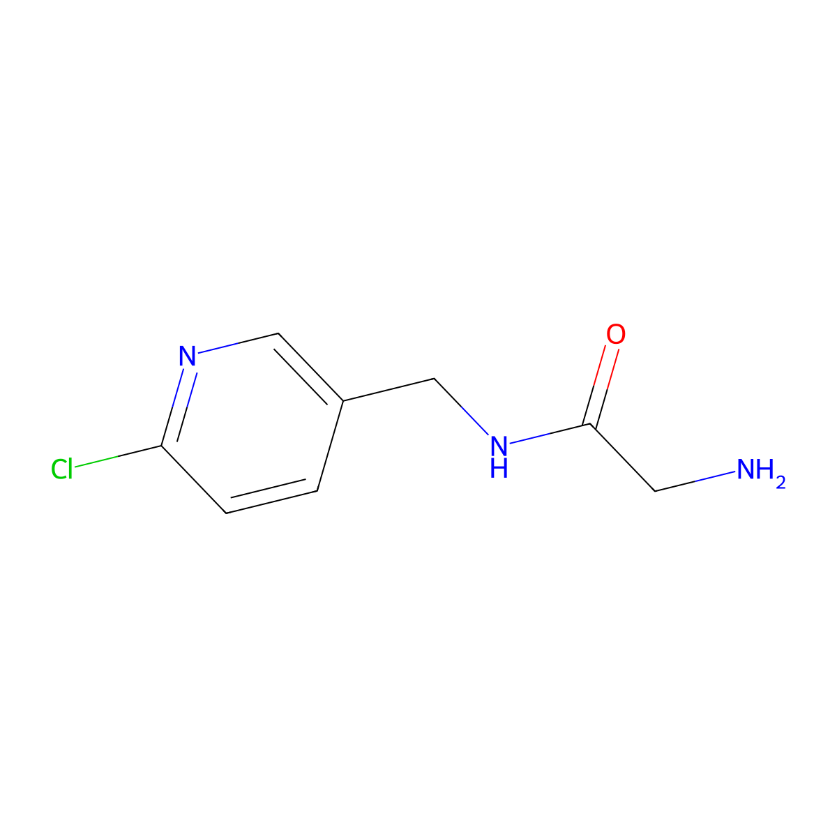 2-Amino-N-(6-chloro-pyridin-3-ylmethyl)-acetamide molecular structure, CAS 864273-38-1