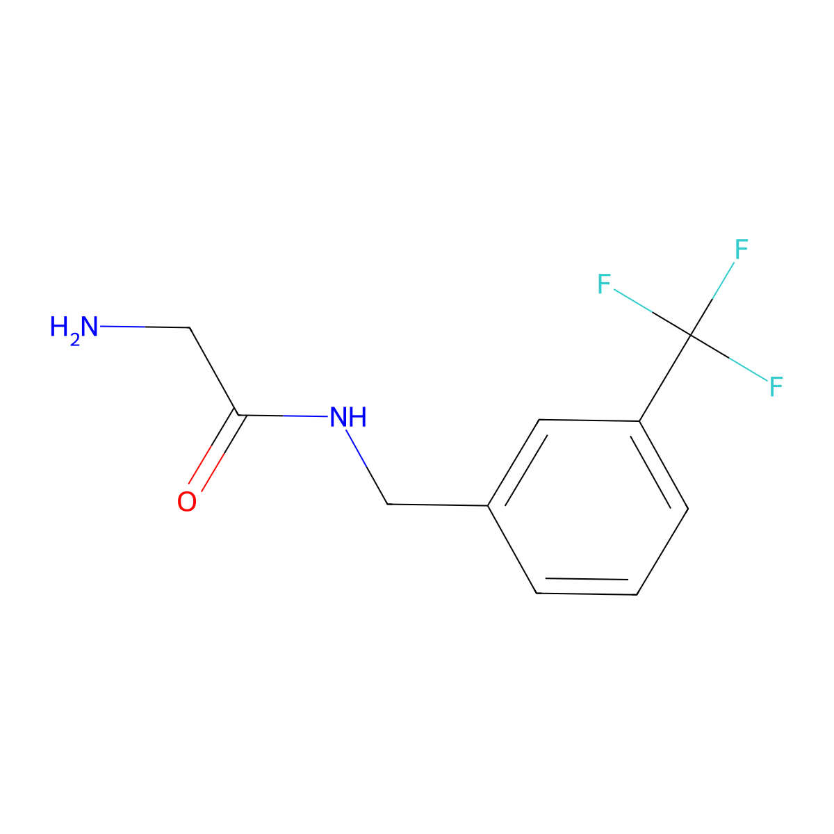 2-Amino-N-(3-trifluoromethyl-benzyl)-acetamide molecular structure, CAS 864273-41-6