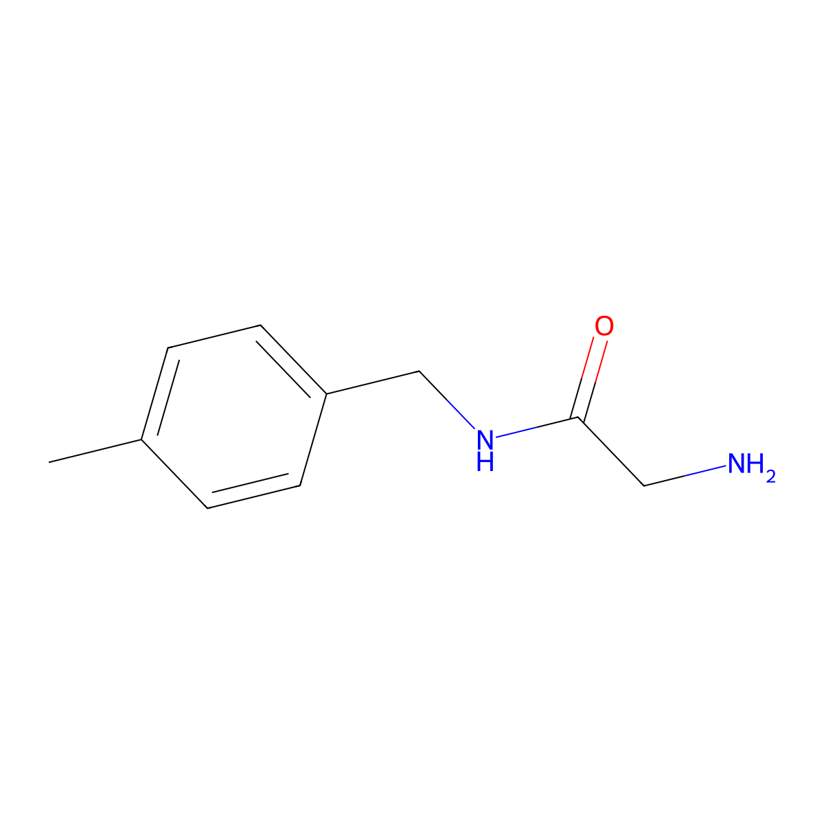 2-Amino-N-(4-methyl-benzyl)-acetamide molecular structure, CAS 864273-44-9