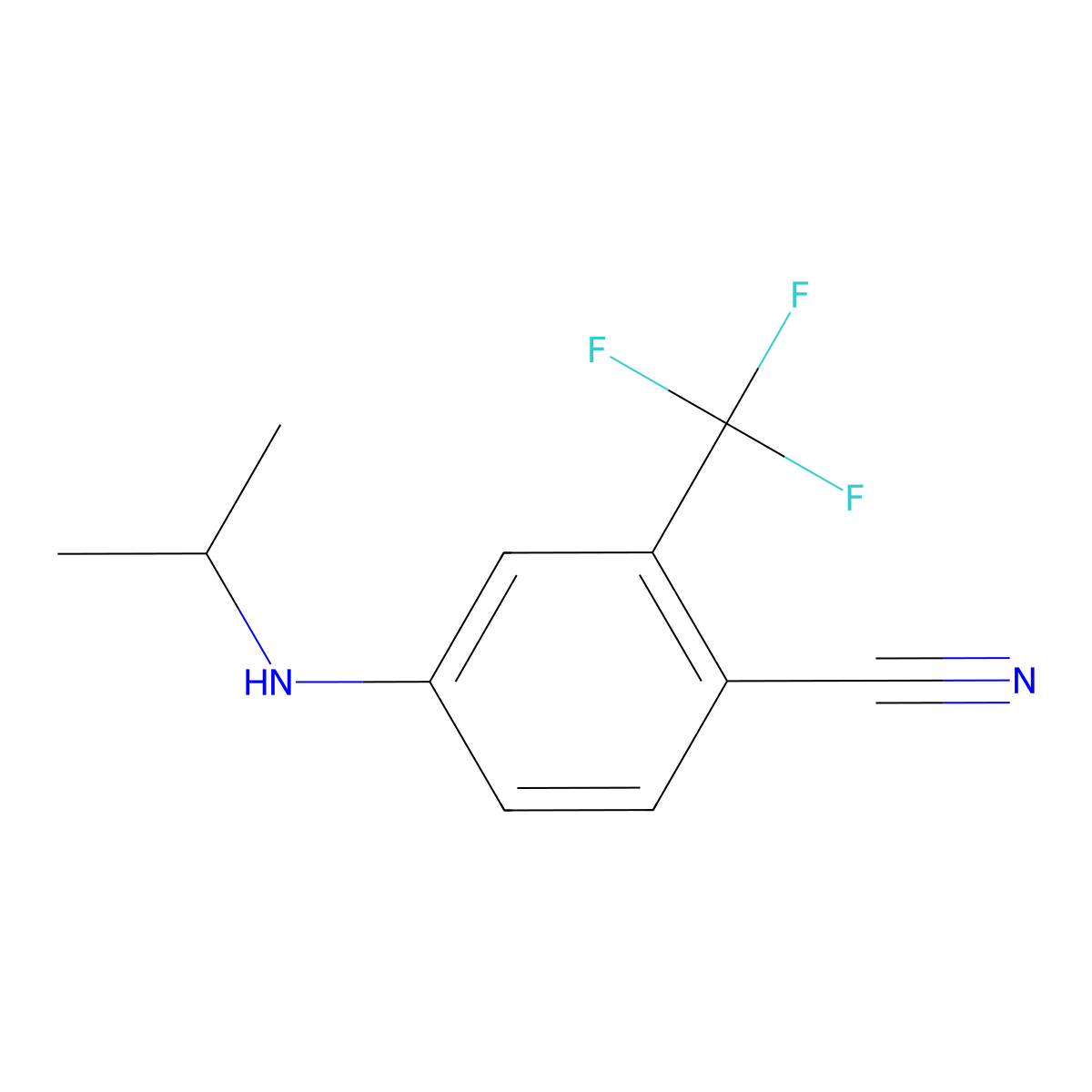 4-(Isopropylamino)-2-(trifluoromethyl)benzonitrile molecular structure, CAS 864286-45-3