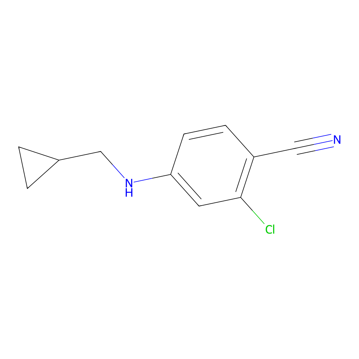 2-Chloro-4-[(cyclopropylmethyl)amino]benzonitrile molecular structure, CAS 864286-57-7