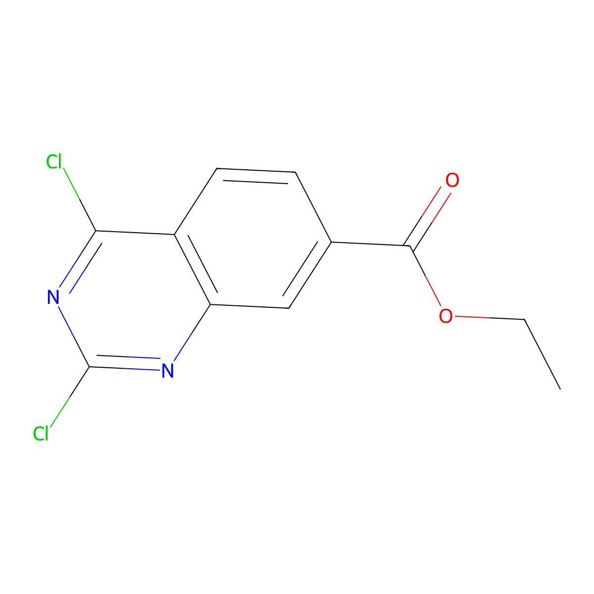 Ethyl 2,4-dichloroquinazoline-7-carboxylate molecular structure, CAS 864291-31-6