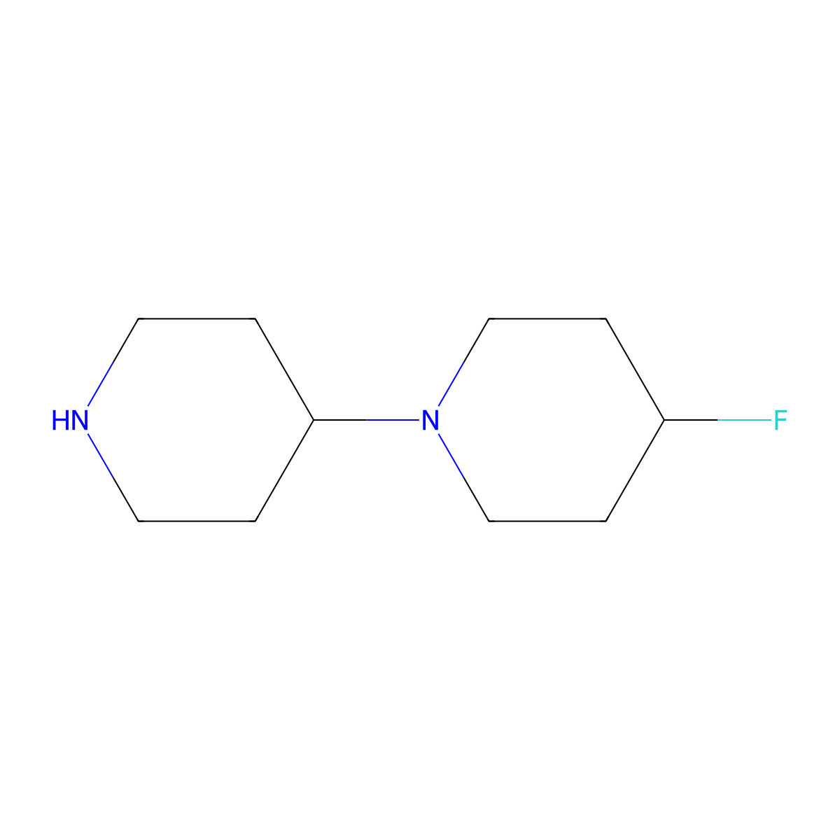 4-Fluoro-1,4'-bipiperidine molecular structure, CAS 864291-95-2