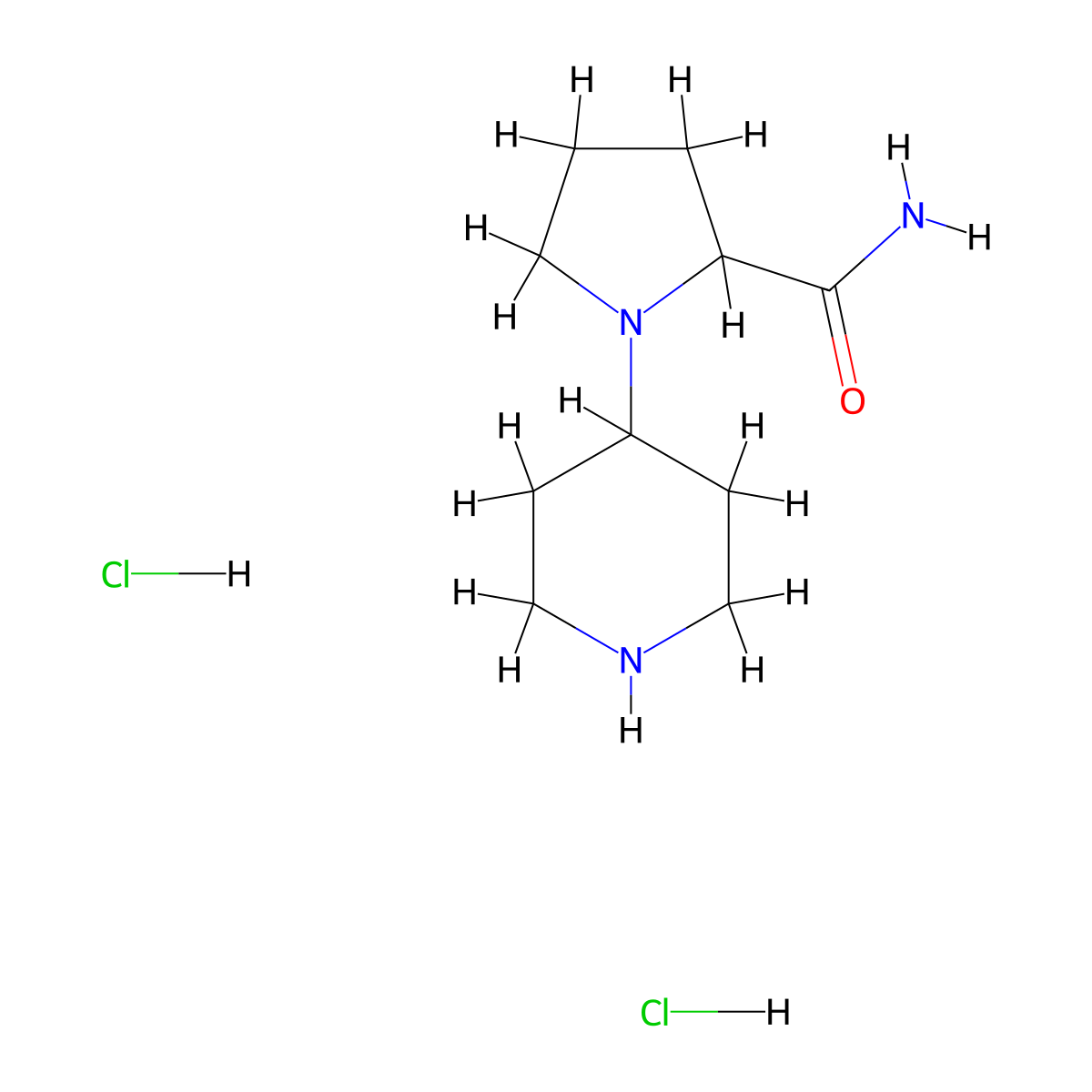 1-(Piperidin-4-yl)pyrrolidine-2-carboxamide dihydrochloride molecular structure, CAS 864291-96-3