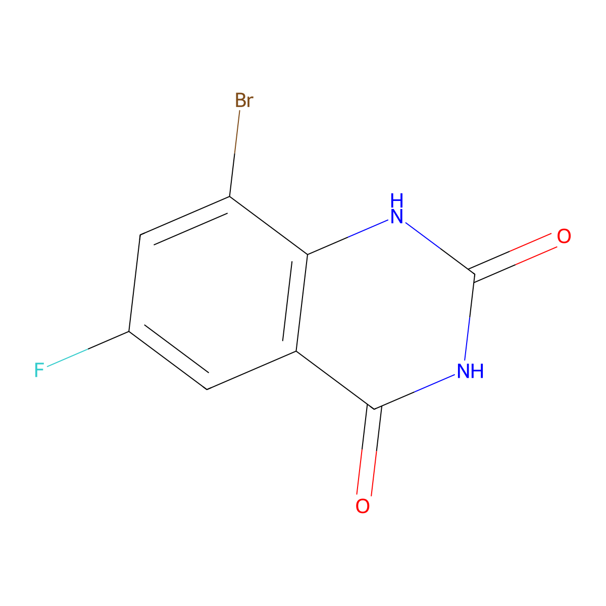 8-Bromo-6-fluoroquinazoline-2,4(1H,3H)-dione molecular structure, CAS 864292-19-3