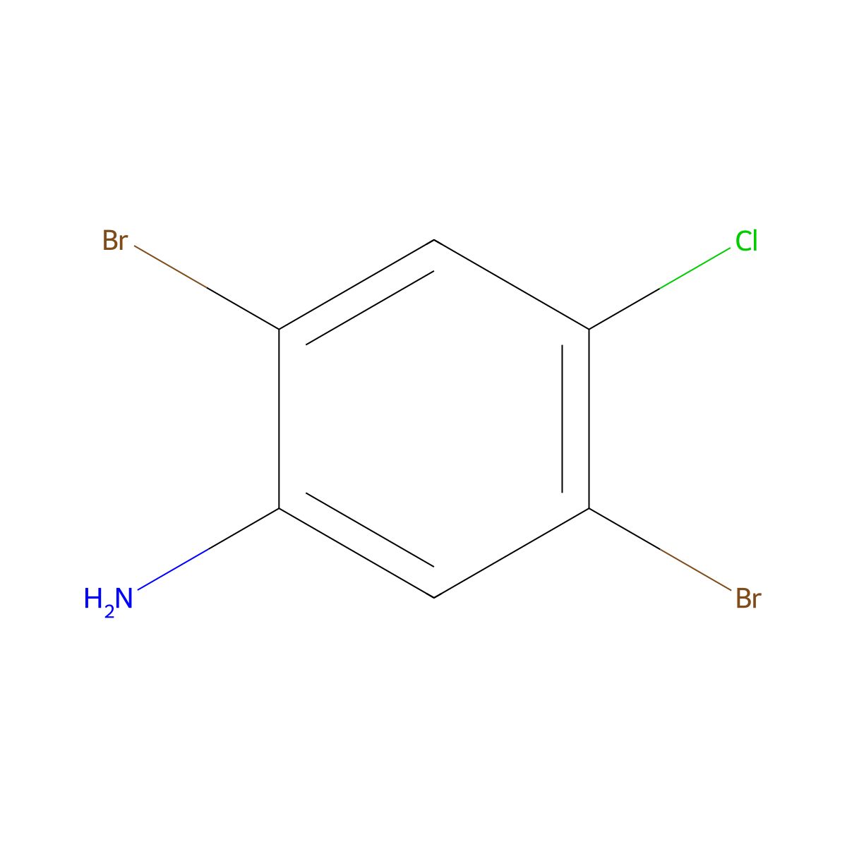 2,5-Dibromo-4-chloroaniline molecular structure, CAS 864292-22-8