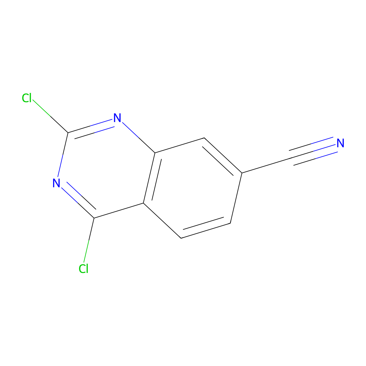 2,4-Dichloroquinazoline-7-carbonitrile molecular structure, CAS 864292-40-0