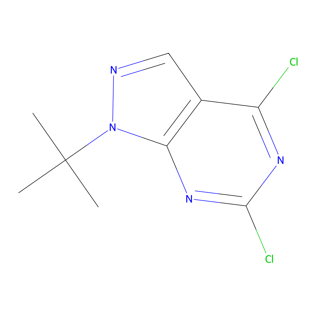 1-(Tert-butyl)-4,6-dichloro-1H-pyrazolo[3,4-D]pyrimidine molecular structure, CAS 864292-49-9
