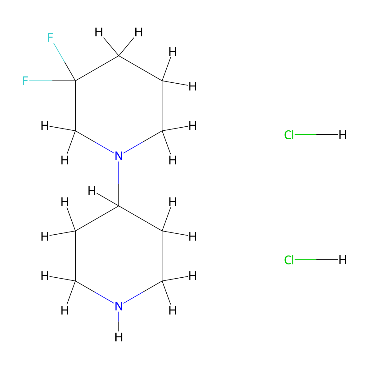 3,3-Difluoro-[1,4']bipiperidine dihydrochloride molecular structure, CAS 864292-94-4