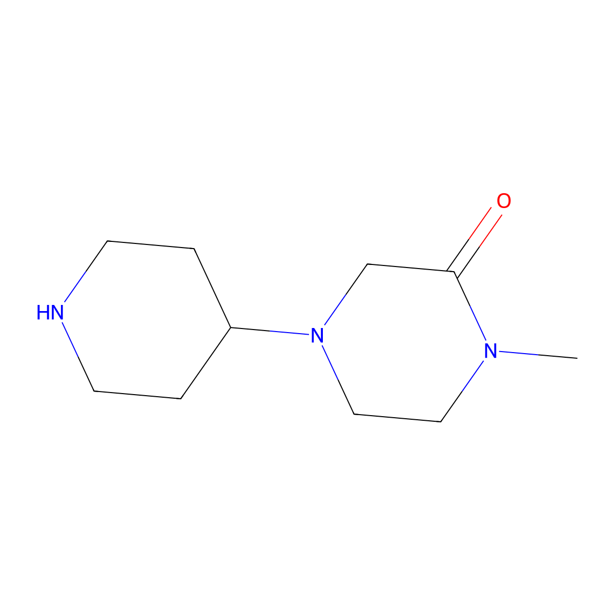 1-Methyl-4-(piperidin-4-yl)piperazin-2-one molecular structure, CAS 864292-98-8