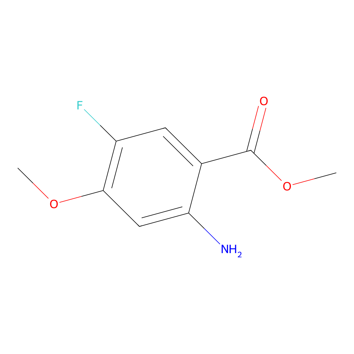 Benzoic acid, 2-amino-5-fluoro-4-methoxy-, methyl ester molecular structure, CAS 864292-99-9