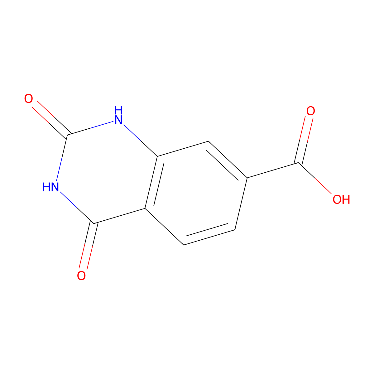 2,4-Dihydroxyquinazoline-7-carboxylic acid molecular structure, CAS 864293-00-5
