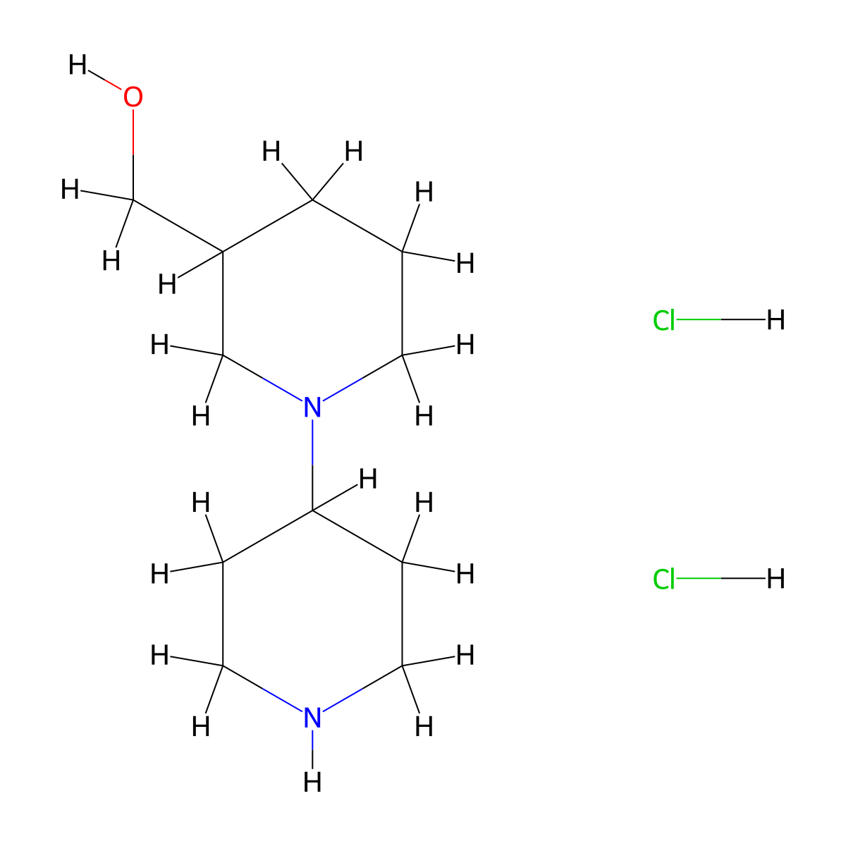 [1,4-Bipiperidine]-3-methanol dihydrochloride molecular structure, CAS 864293-24-3
