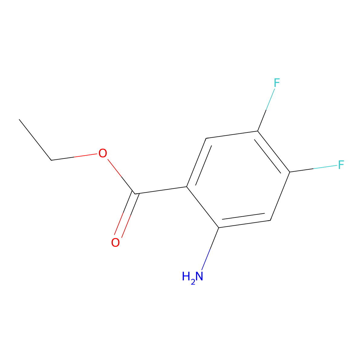 Ethyl 2-amino-4,5-difluorobenzoate molecular structure, CAS 864293-36-7