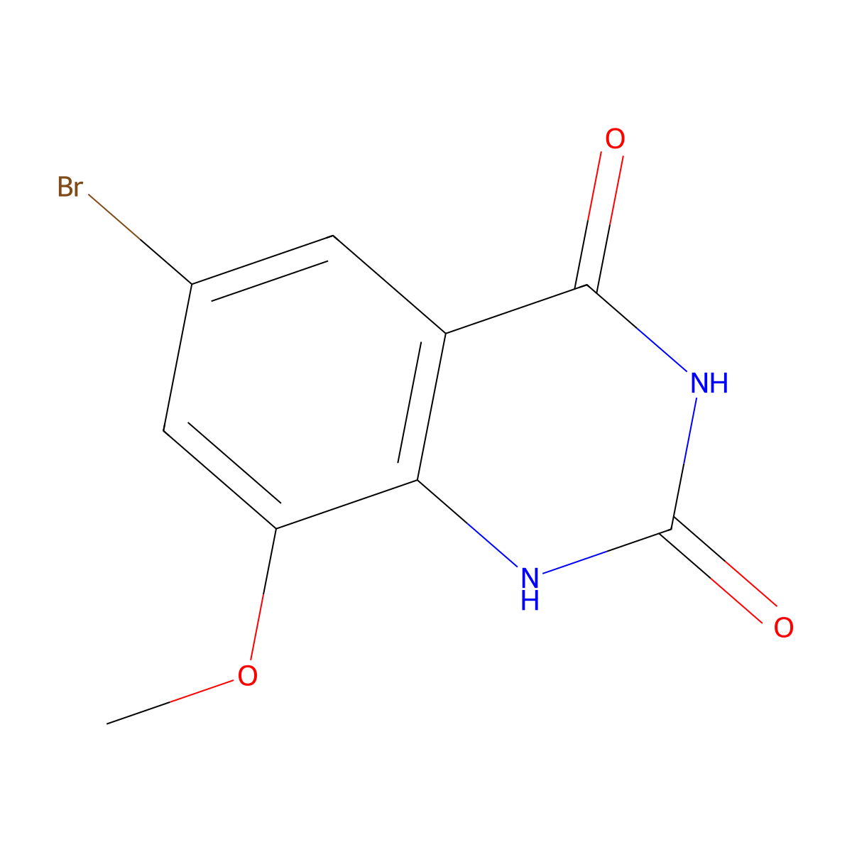 6-Bromo-8-methoxyquinazoline-2,4(1H,3H)-dione molecular structure, CAS 864293-45-8