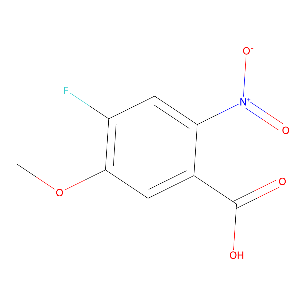4-Fluoro-5-methoxy-2-nitrobenzoic acid molecular structure, CAS 864293-50-5