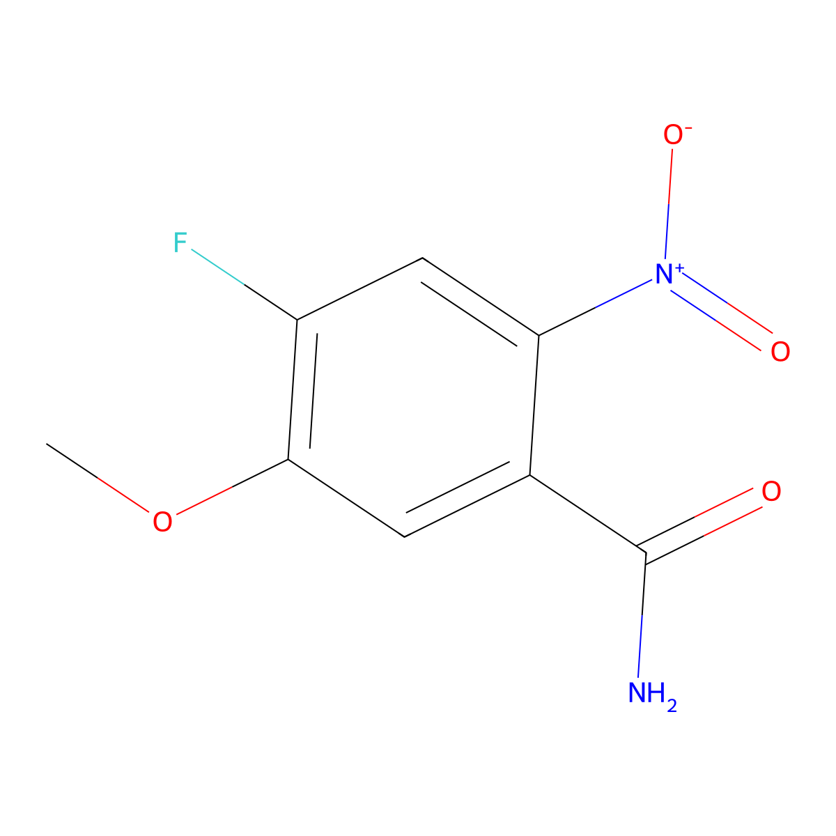 4-Fluoro-5-methoxy-2-nitro-benzamide molecular structure, CAS 864293-51-6