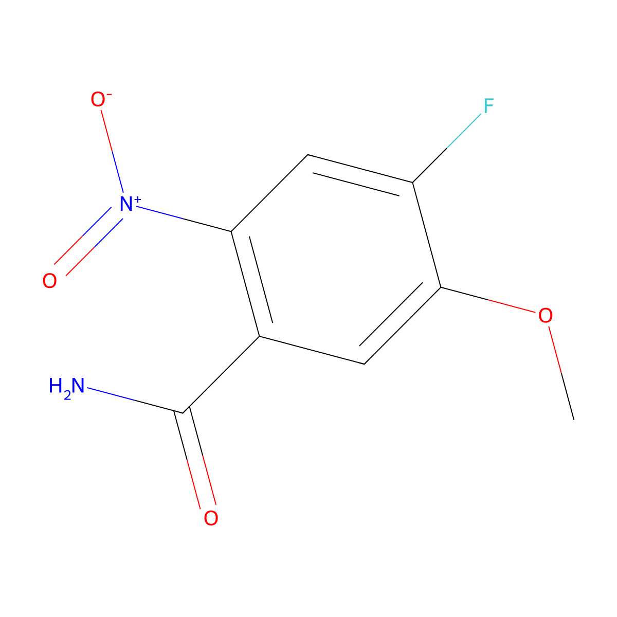 4-Fluoro-5-methoxy-2-nitro-benzamide molecular structure, CAS 864293-51-6