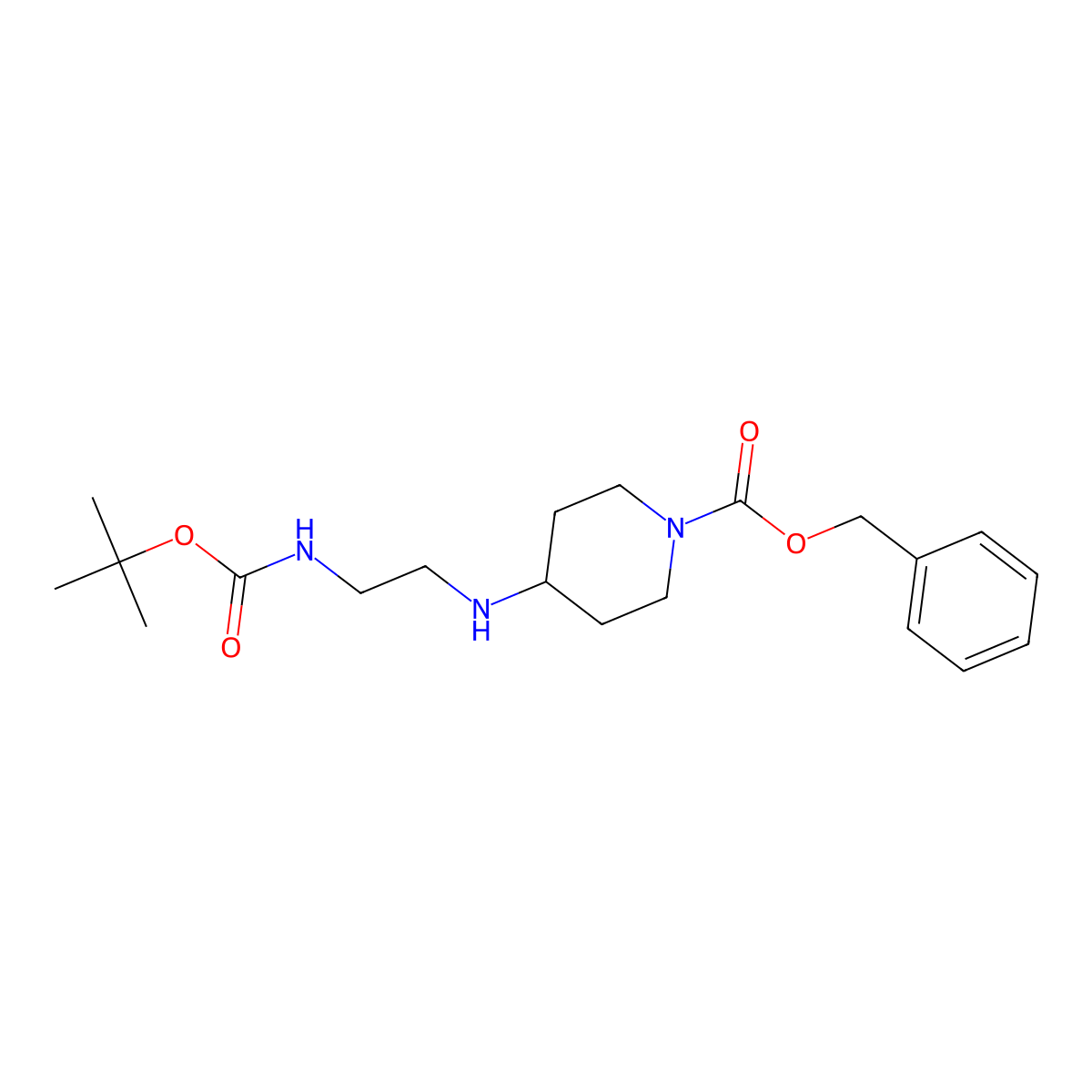 Benzyl 4-[(2-{[(tert-butoxy)carbonyl]amino}ethyl)-amino]piperidine-1-carboxylate molecular structure, CAS 864293-75-4