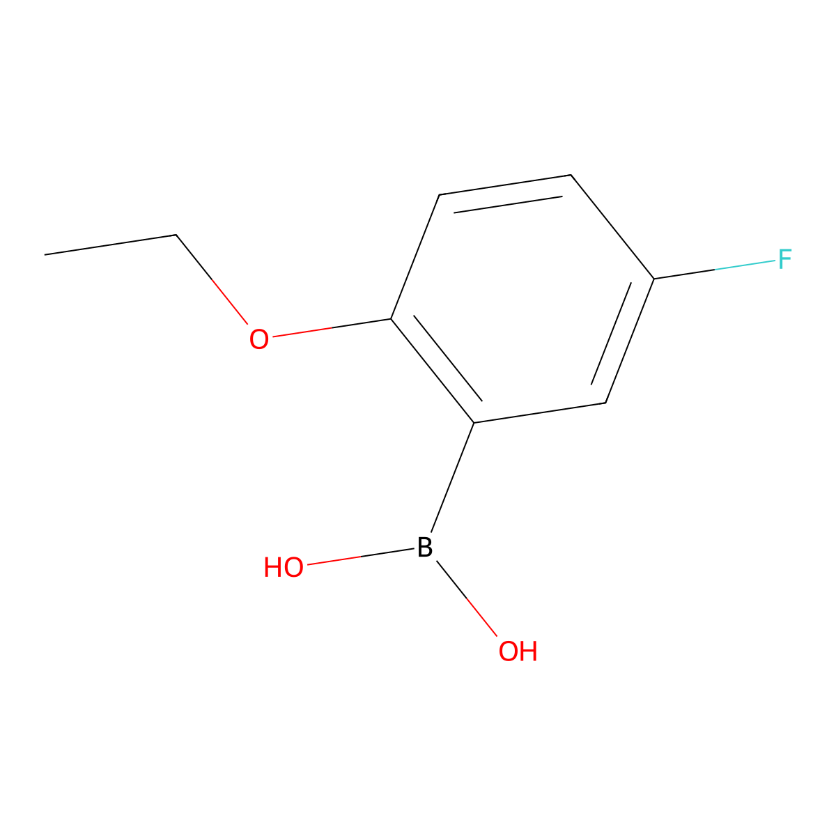 (2-Ethoxy-5-fluorophenyl)boronic acid molecular structure, CAS 864301-27-9
