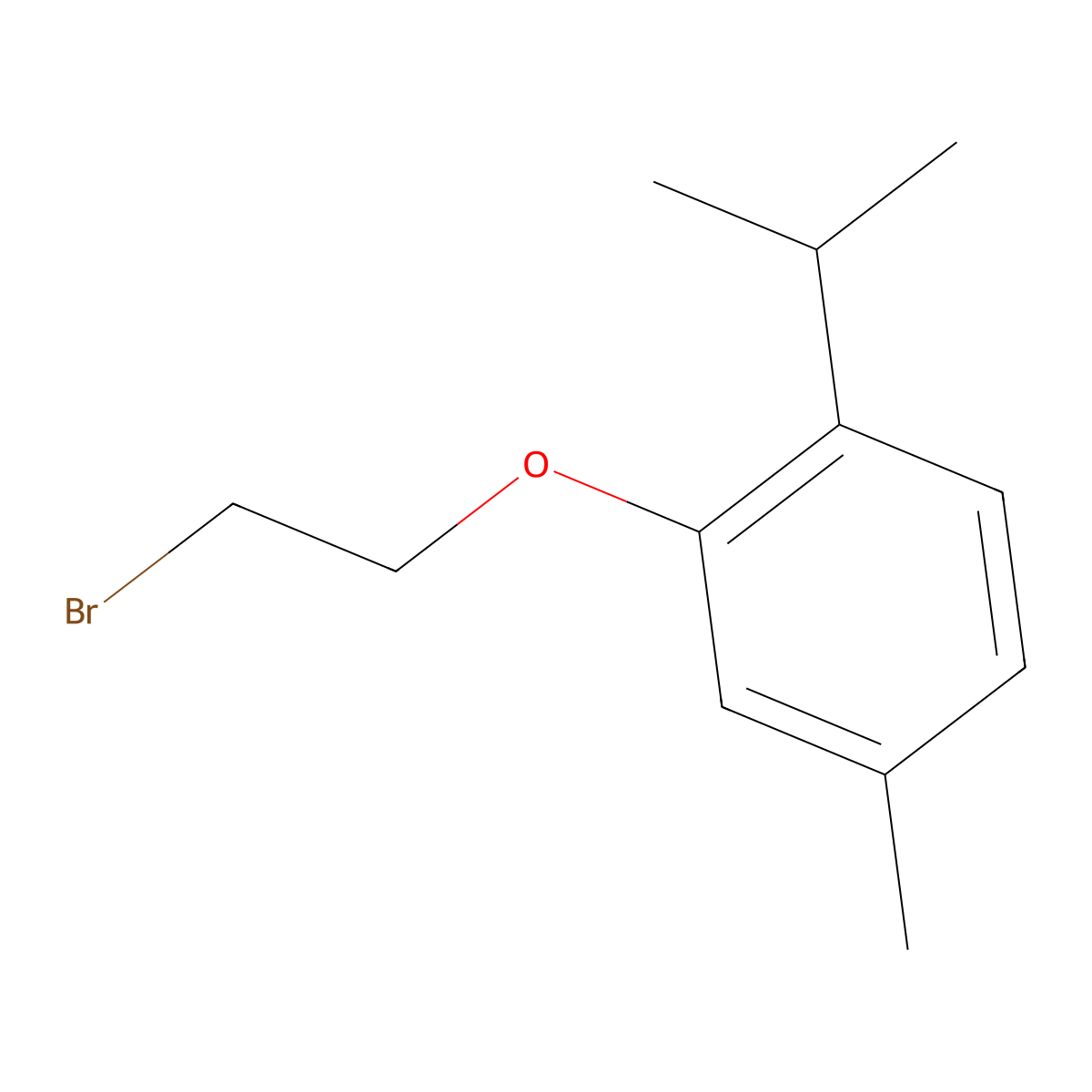 2-(2-Bromoethoxy)-4-methyl-1-propan-2-ylbenzene molecular structure, CAS 86432-87-3
