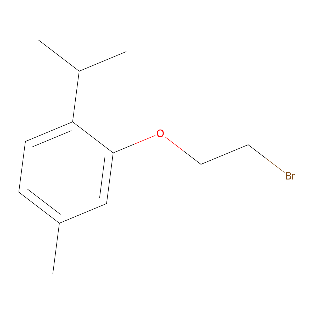 2-(2-Bromoethoxy)-4-methyl-1-propan-2-ylbenzene molecular structure, CAS 86432-87-3