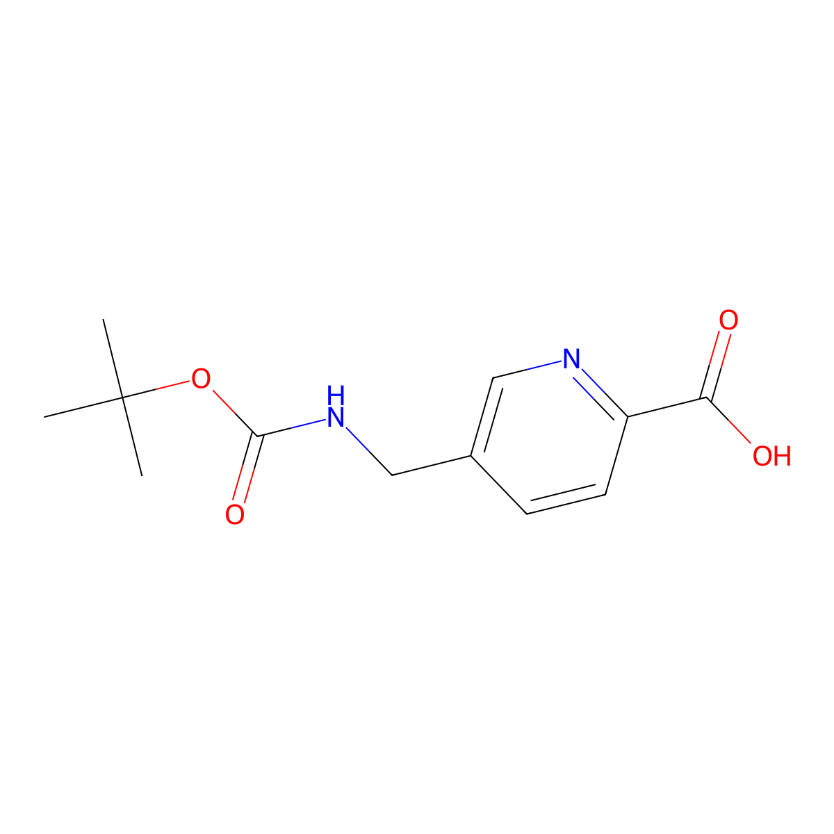 5-({[(Tert-butoxy)carbonyl]amino}methyl)pyridine-2-carboxylic acid molecular structure, CAS 864353-57-1