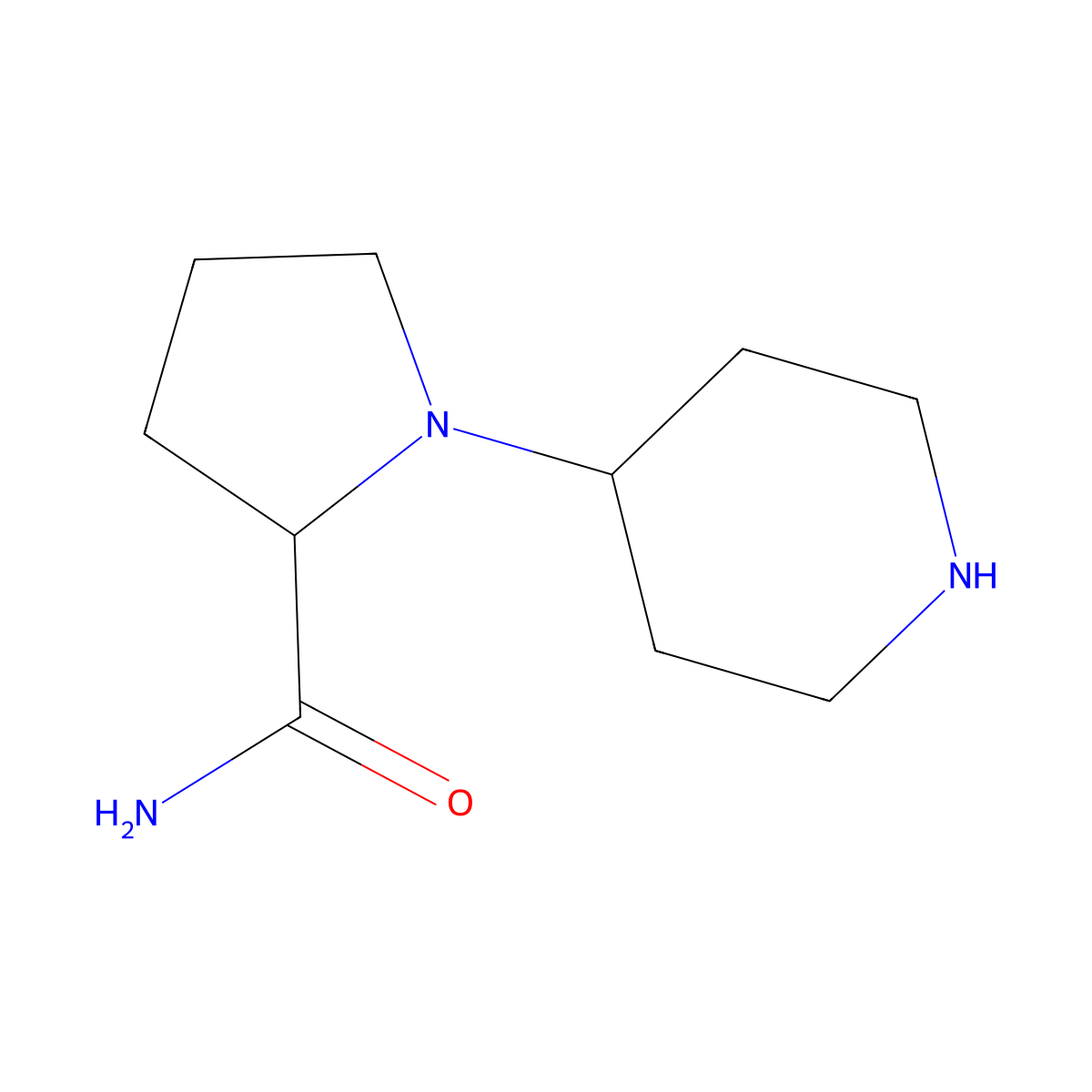 1-(Piperidin-4-yl)pyrrolidine-2-carboxamide molecular structure, CAS 864356-10-5