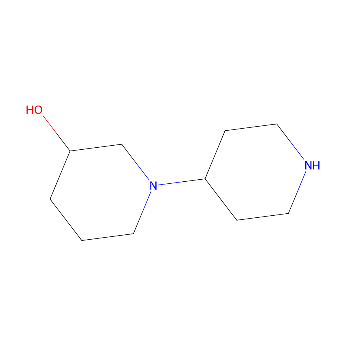 [1,4'-Bipiperidin]-3-ol molecular structure, CAS 864356-11-6