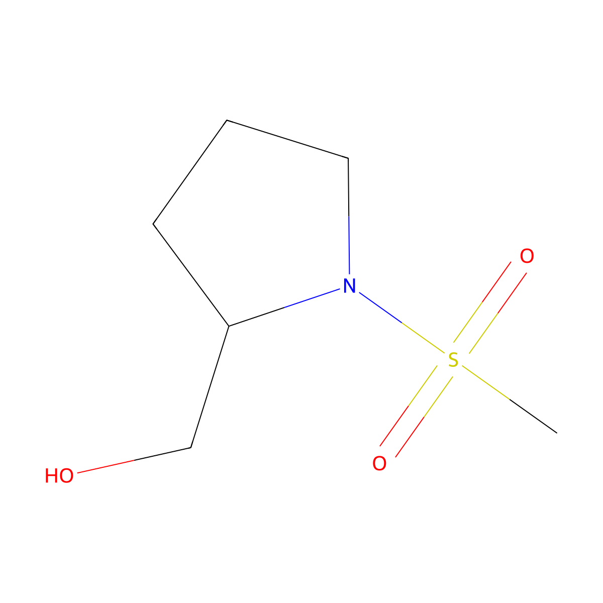 [(2S)-1-Methanesulfonylpyrrolidin-2-yl]methanol molecular structure, CAS 864358-41-8