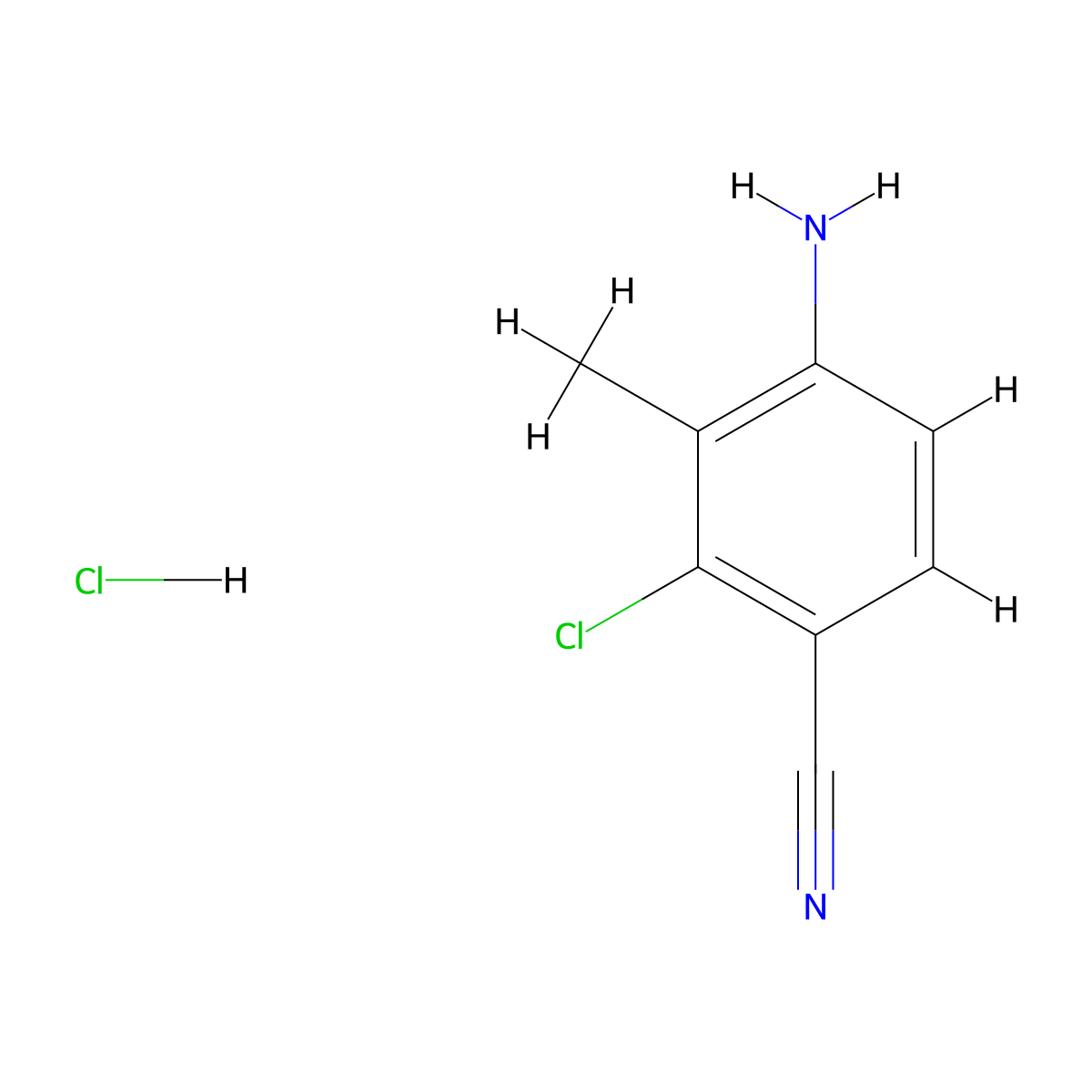4-Amino-2-chloro-3-methylbenzonitrile hydrochloride molecular structure, CAS 864361-78-4