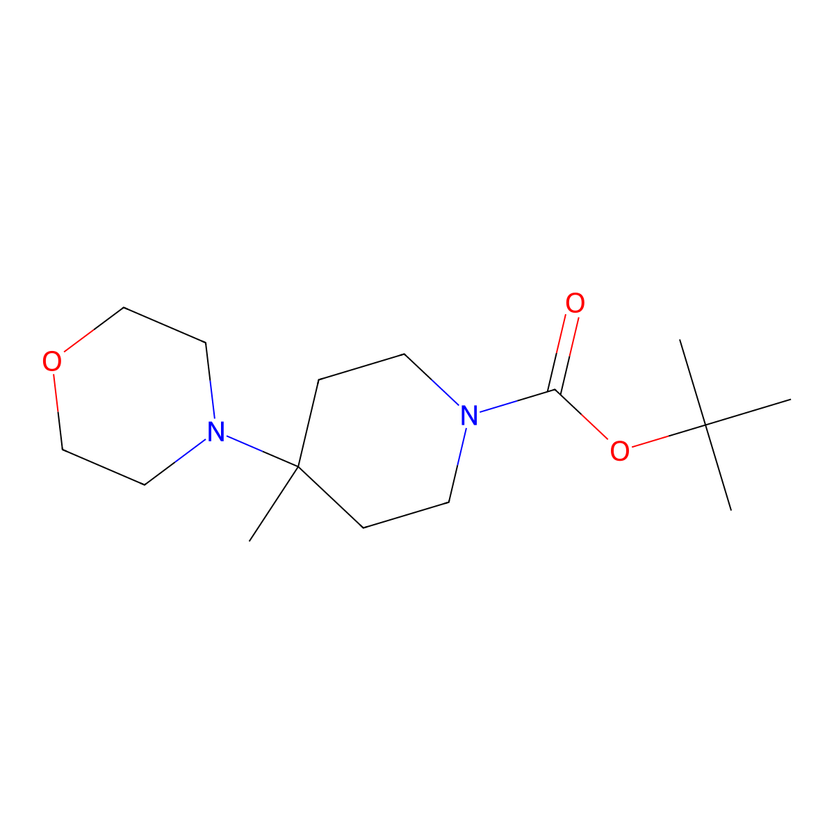 1-Boc-4-Methyl-4-morpholin-4-yl-piperidine molecular structure, CAS 864369-95-9