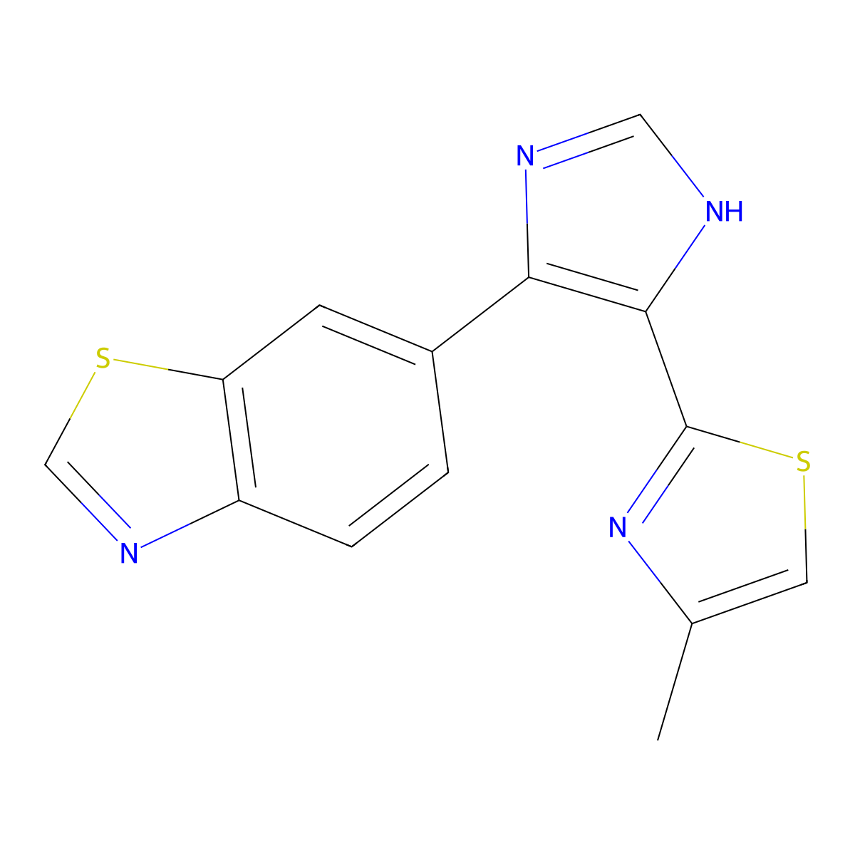 6-(4-(4-methyl-1,3-thiazol-2-yl)-1H-imidazol-5-yl)-1,3-benzothiazole molecular structure, CAS 864374-00-5