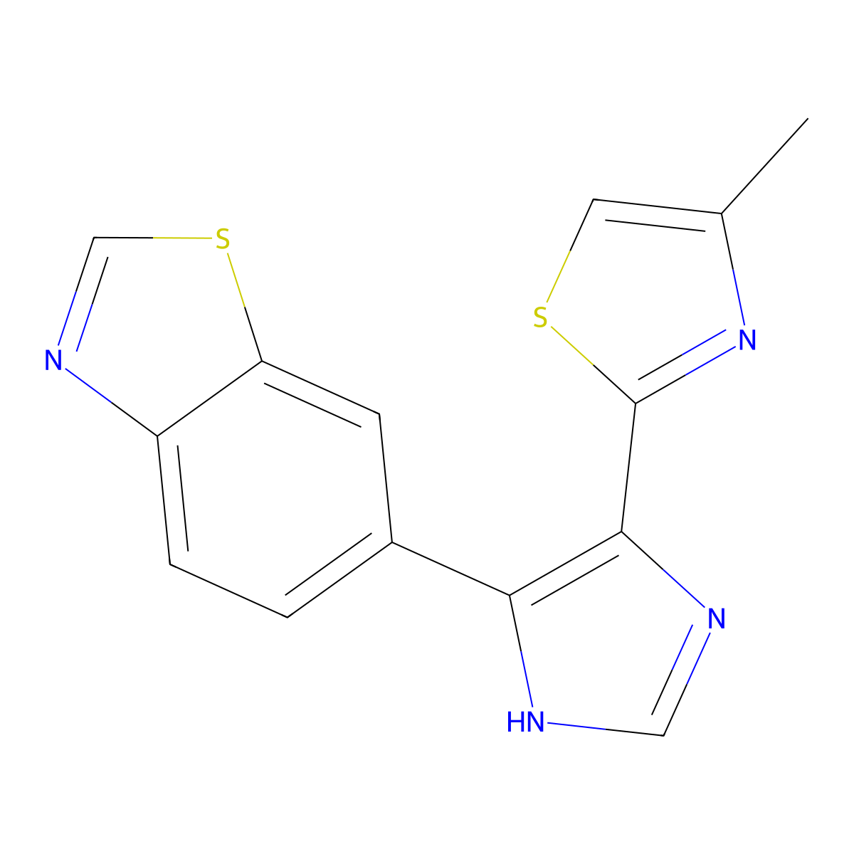 6-(4-(4-methyl-1,3-thiazol-2-yl)-1H-imidazol-5-yl)-1,3-benzothiazole molecular structure, CAS 864374-00-5