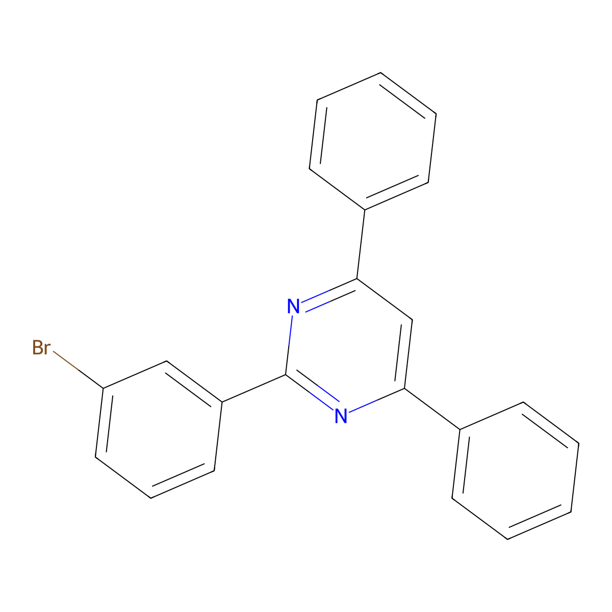 2-(3-Bromophenyl)-4,6-diphenylpyrimidine molecular structure, CAS 864377-22-0