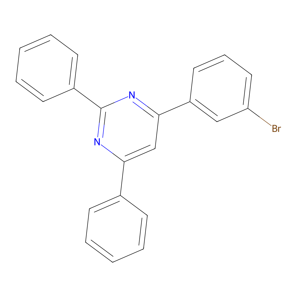 4-(3-Bromophenyl)-2,6-diphenylpyrimidine molecular structure, CAS 864377-28-6