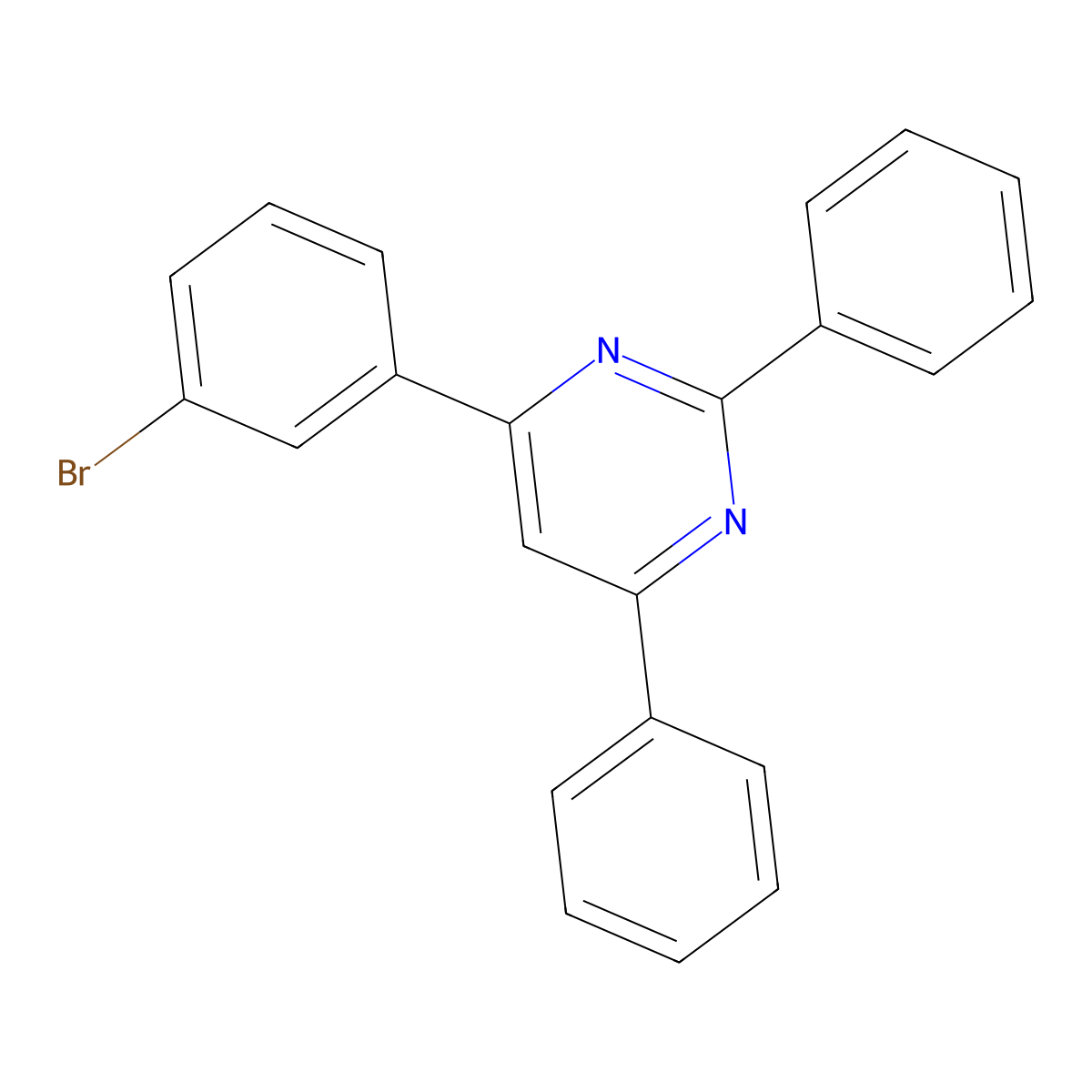 4-(3-Bromophenyl)-2,6-diphenylpyrimidine molecular structure, CAS 864377-28-6