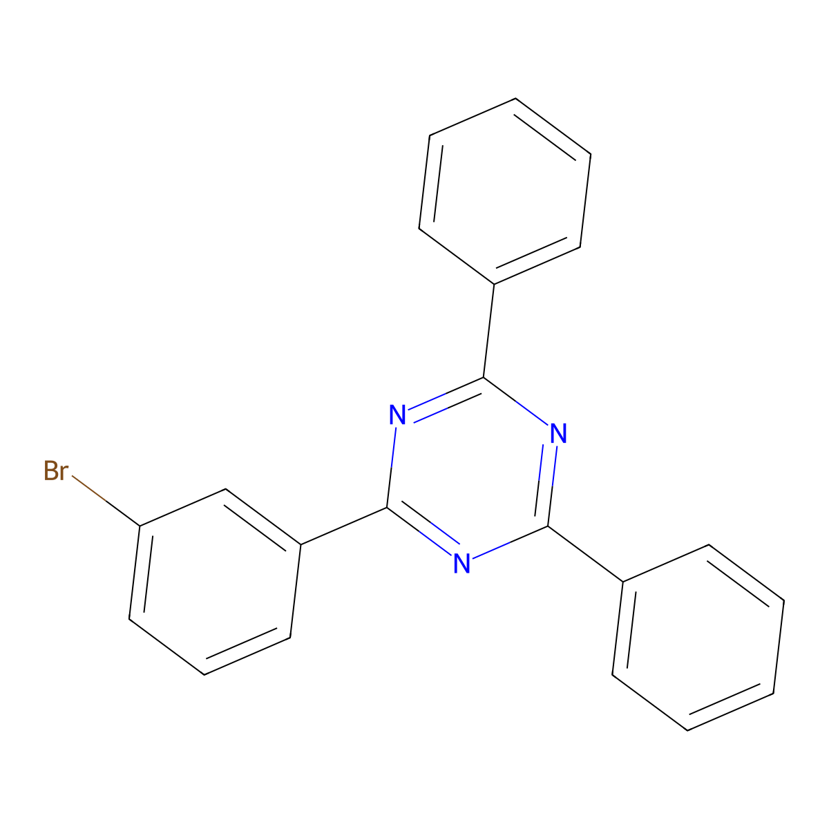 2-(3-Bromophenyl)-4,6-diphenyl-1,3,5-triazine molecular structure, CAS 864377-31-1